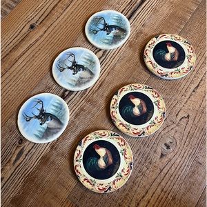 Vintage Ceramic Coasters lot of 6